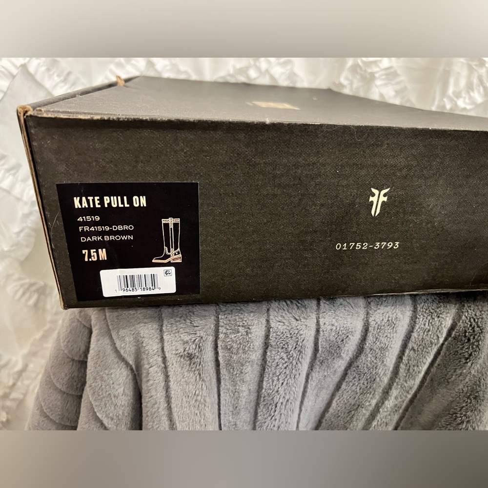 Frye Kate Pull On Tall Boots Dark Brown Pebble Leather NIB - Picture 14 of 15